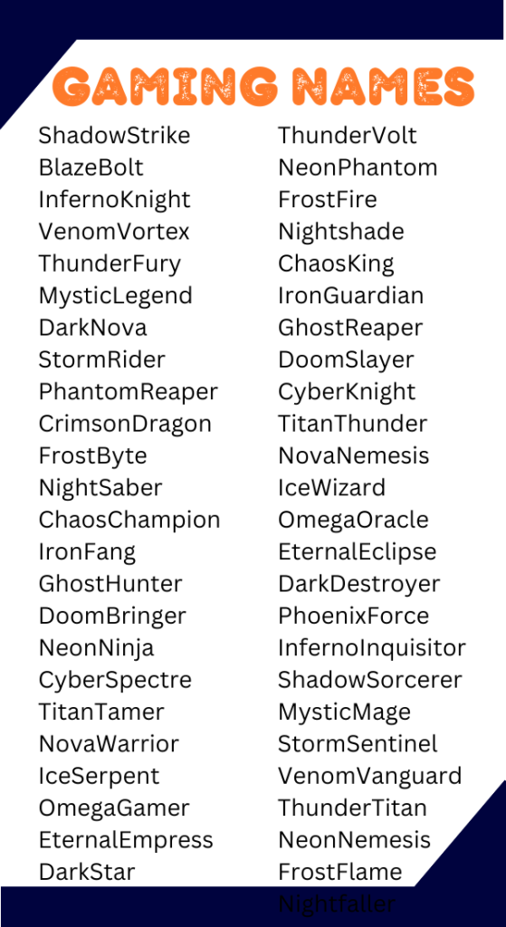 550+ Best Gaming Names Unique Cool Swag Stylish & Creative