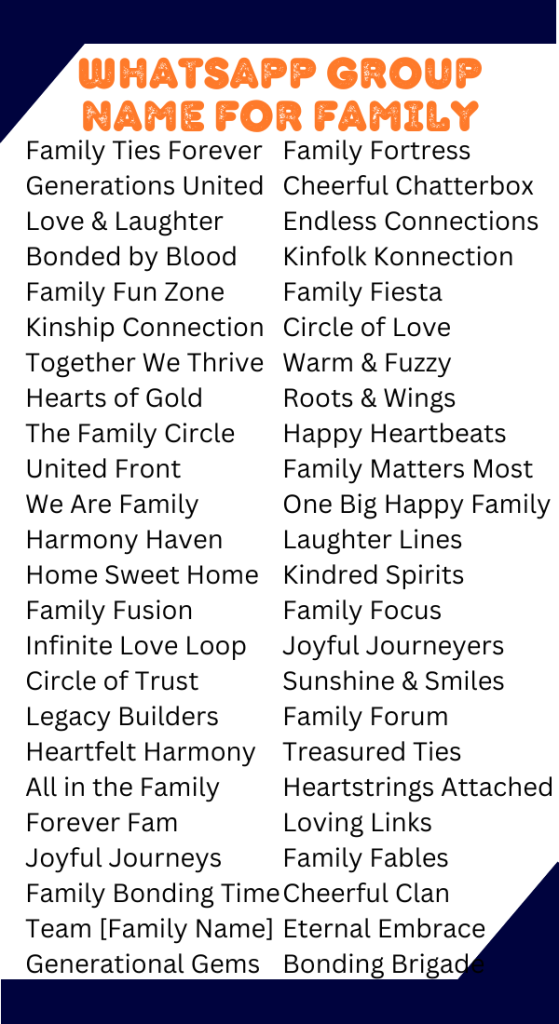 WhatsApp Group Name For Family