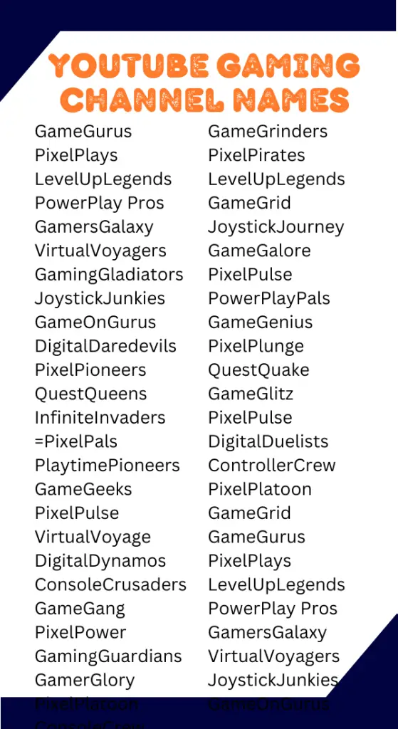 YouTube Gaming Channel Names