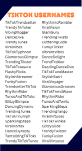 550+ Good TikTok Usernames Unique Creative Stylish & Cool