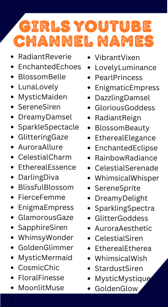 530+ YouTube Channel Names For Girls Creative Unique & Cool