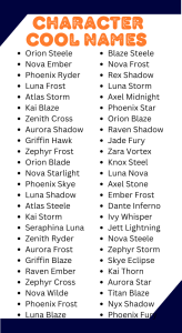 500+ Cool Character Names Unique Stylish Creative & Swag