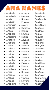 600+ Ana Names Unique Creative Stylish Funny Cool & Cute